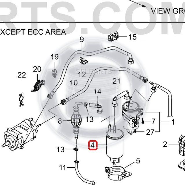 Genuine Fuel Water Separator for STAVIC,ACTYON/SPORTS,KYRON,REXTON #2247008B00