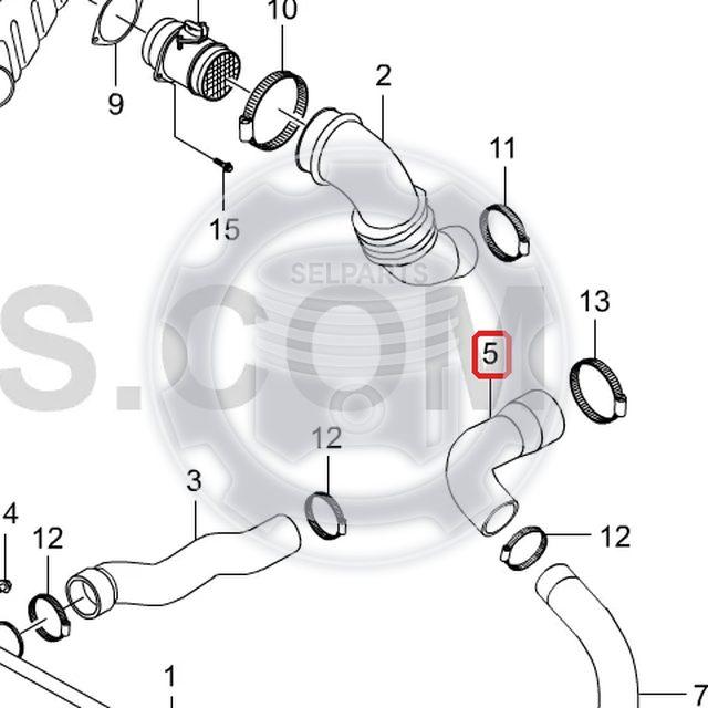Ssangyong Intercooler to Engine Hose ACTYON, KYRON, ACTYON SPORTS D20DT