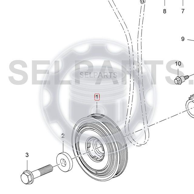 Genuine Crankshaft Pulley for Chevrolet ORLANDO, CAPTIVA +2.0/2.2 Diesel #25182193