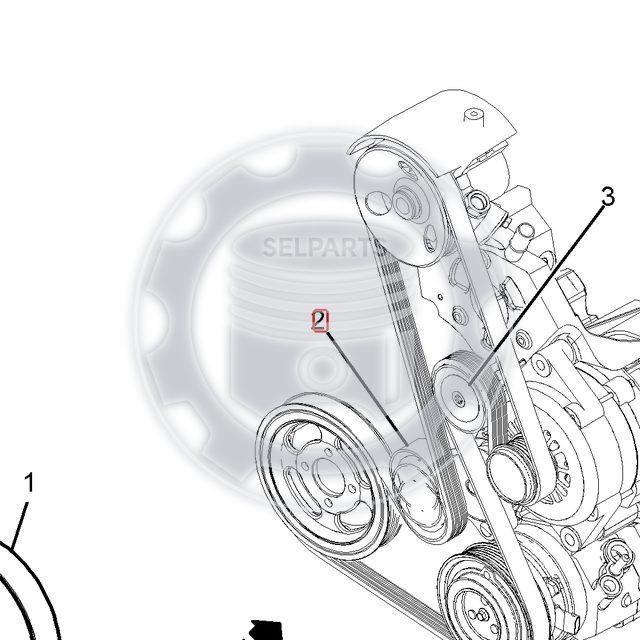 Genuine Fan Belt for Chevrolet WINSTORM 2.0D #25185542