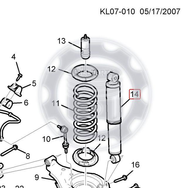 Genuine Rear Shock Absober-Auto Leveling type-for Chevrolet WINSTORM #25995942