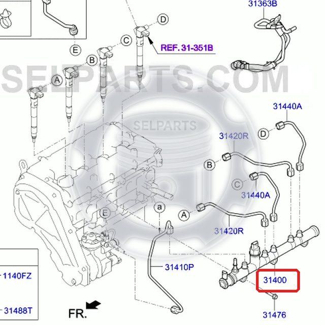 Genuine Crdi Fuel Rail Assy for for Hyundai STAREX, KIA SORENTO 314004A900