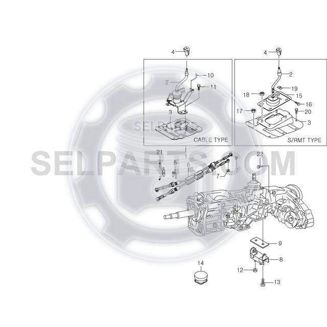 Manual TM Control Lever & Bracket for KORANDO 96~05 #3170006903