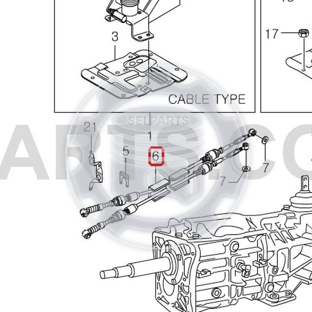 M/T Shift Select Cable 3179005701 for Ssangyong KORANDO, MUSSO ~2005