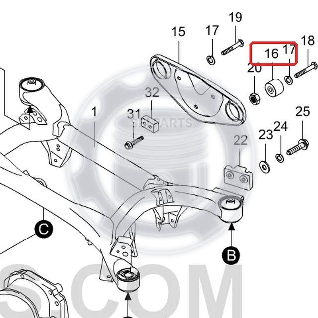 Rear Axle Mounting Rear Bush 2 p for Ssangyong STAVIC2/KORANDO TURISMO 4072514000