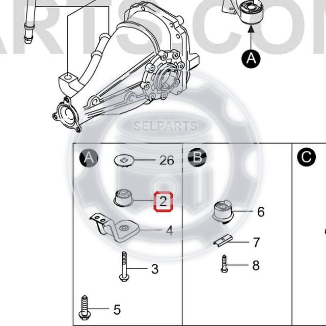 Rear Sub Frame Mounting Front Bush Pair for Ssangyong STAVIC2/TURISMO 2013~2019
