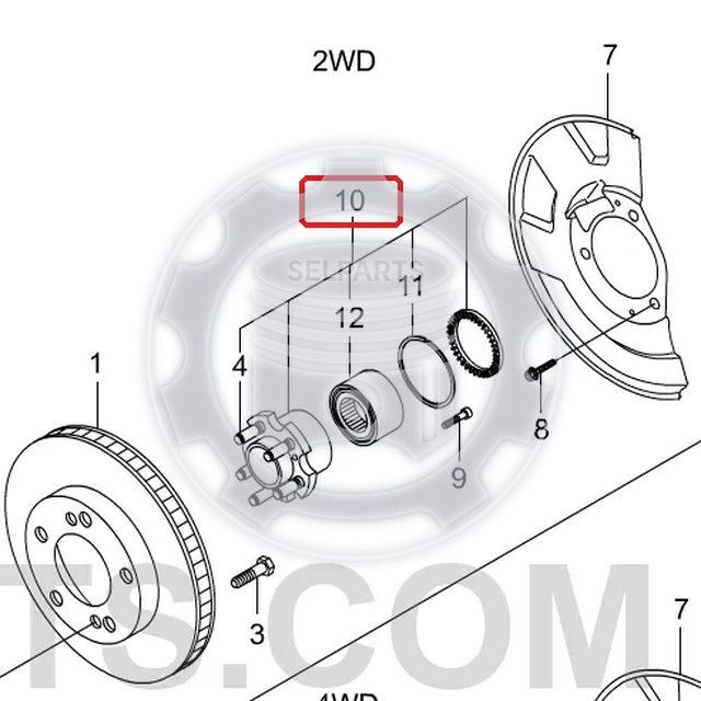 Front Wheel Hub Bearing 4142009502 Ssangyong ACTYON KYRON REXTON 2WD