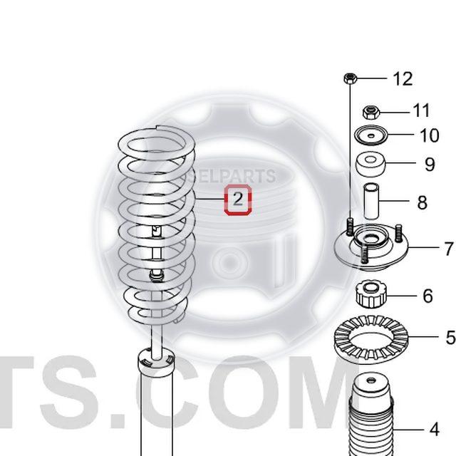 Front Coil Spring 4432421000 Ssangyong RODIUS 4WD D27DT
