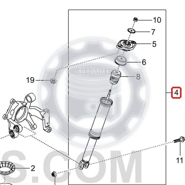 Genuine Rear Shock Absorber 4530134100 Pair Ssangyong KORANDO C +AWD