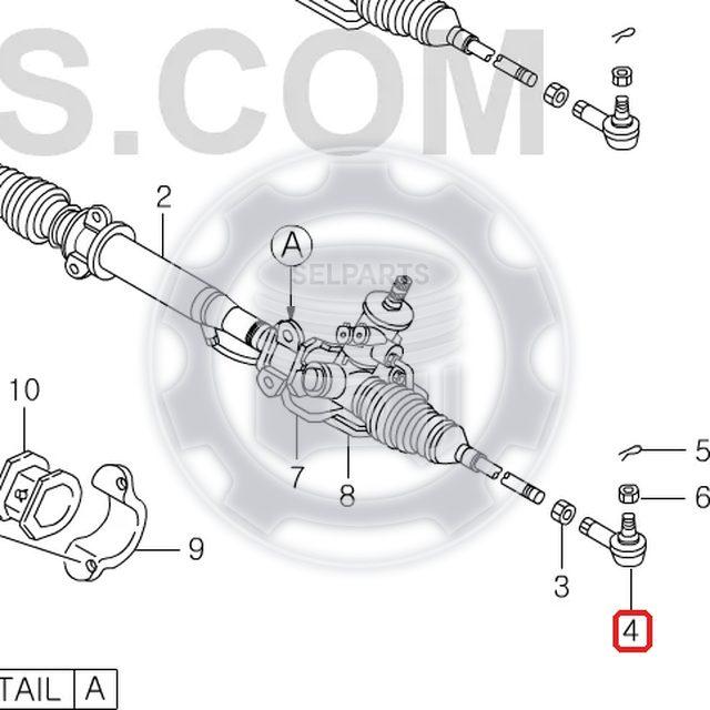 Genuine Tie Rod End Pair for Ssangyong MUSSO/SPORTS,KORANDO #4666005502