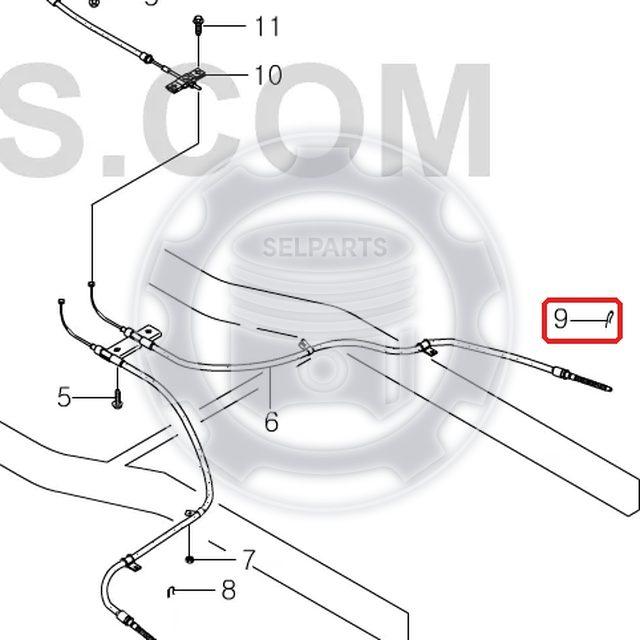 Parking Brake Rear Cable #4901008102 for Ssangyong REXTON 01~05 +Disc