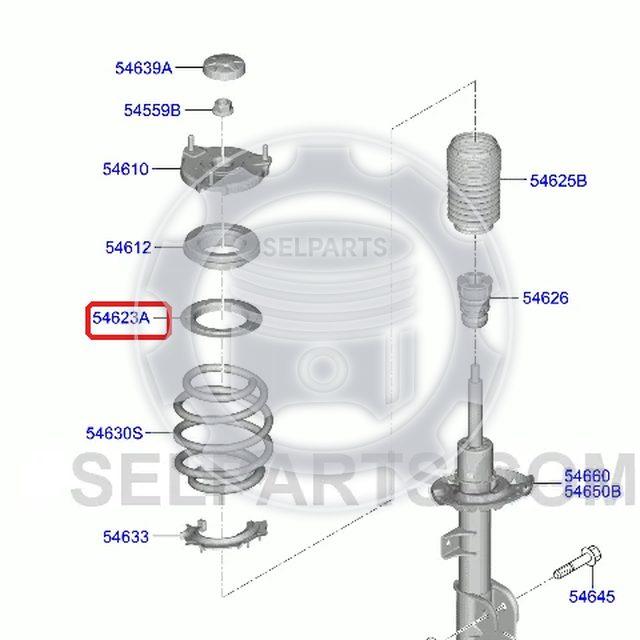 Genuine PAD-FRONT SPRING,UPR for Hyundai Palisade #54623S1000