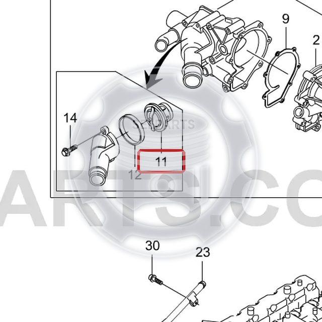 Genuine Water Pump Thermostat+Ring ACTYON/SPORTS,KYRON,REXTON,STAVIC +D20DT D27DT