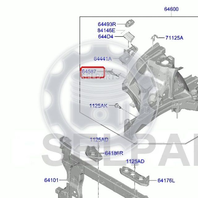 Genuine BRACKET ASSY-FENDER & BPR MTG,RH for Hyundai Palisade #64587S8000