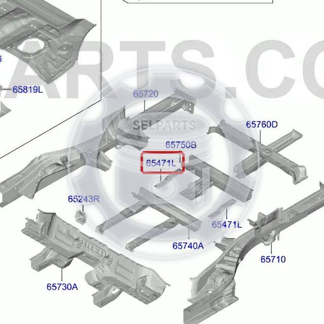 Genuine BRKT ASSY-3RD SEAT MTG FRT,LH for Hyundai Santa Fe #65471P2050