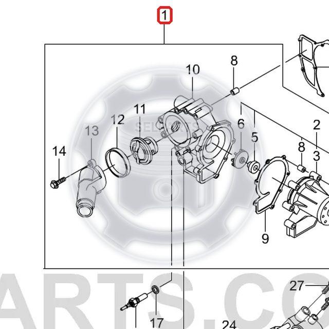 Genuine Water Pump 6612004801 MUSSO,KORANDO,ISTANA OM661,662