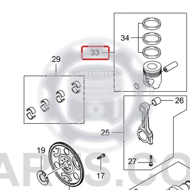 Ssangyong Genuine Piston Assembly 6640302817 ACTYON REXTON D20DT