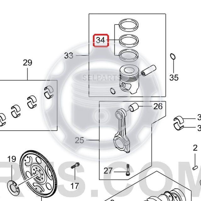 Genuine Piston Ring Set 675030052A STAVIC,ACTYON/SPORTS,KYRON,REXTON