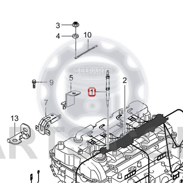 Genuine Glow Plug 5 unit for Ssangyong STAVIC KYRON REXTON D27DT