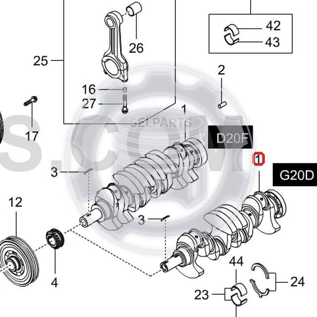 Genuine Crankshaft 6710300201 for Ssangyong KORANDO D20F