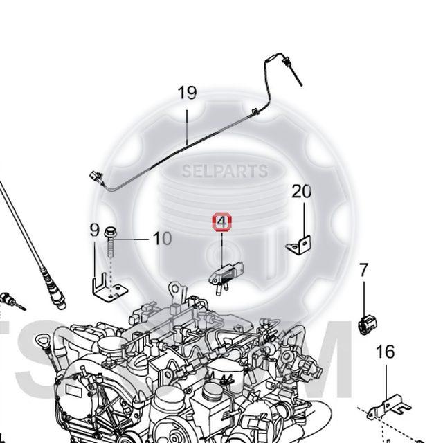 Differential Pressure Sensor for STAVIC,KORANDO/SPORTS,REXTON #6711590058