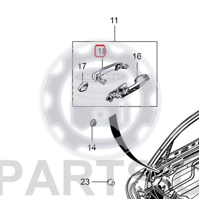 Genuine Rear Door Latch and Cable Left Ssangyong KORANDO