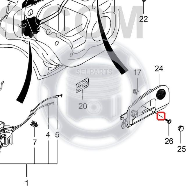 Genuine Rear Door Latch&Cable-RH 7132009005 Ssangyong KYRON,ACTYON
