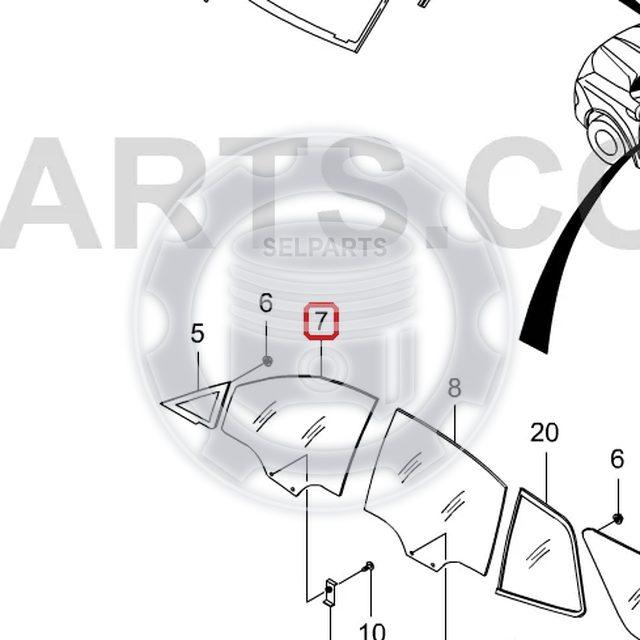Front Door Drop Glass-LH for Ssangyong STAVIC/RODIUS 04-12