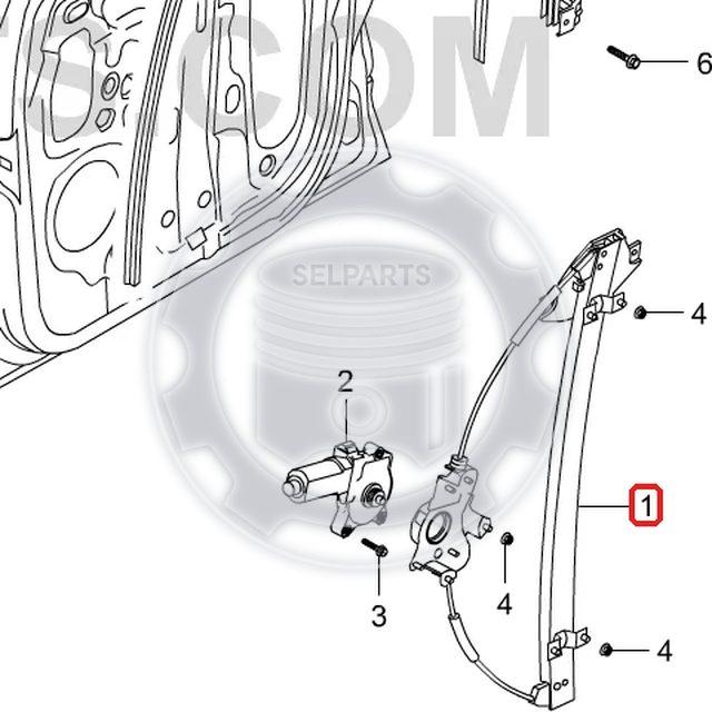 Front Door Power Window Regulator RH for Ssangyong RODIUS/STAVIC 7234021001