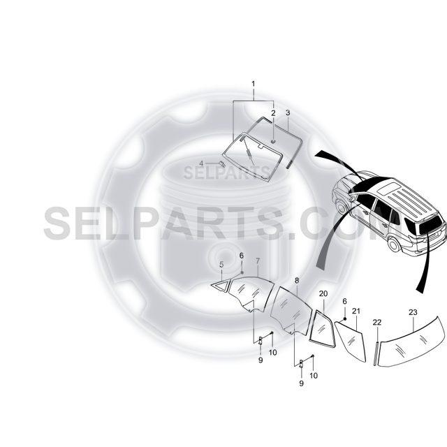 Rear Door Drop Glass-RH for Ssangyong STAVIC/RODIUS/TURISMO 13~19