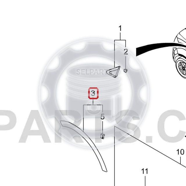 Front Wheel Arch Garnish-RH for Ssangyong KORANDO 10~18 #7952034000