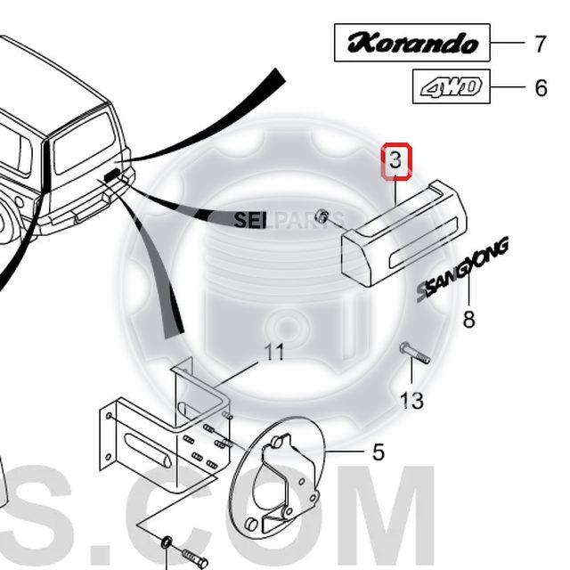 Genuine Tail Gate Garnish 7963006031 Ssangyong KORNADO ALL