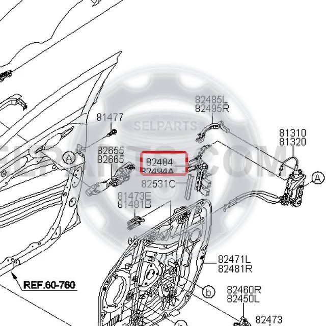 Genuine RETAINER-FR DR LATCH LH for Hyundai Tucson #82484D3000