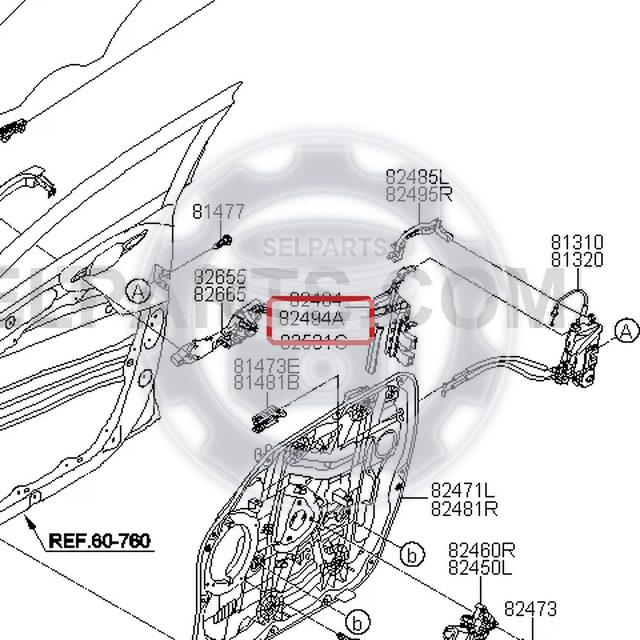 Genuine RETAINER-FR DR LATCH RH for Hyundai Tucson #82494D3000