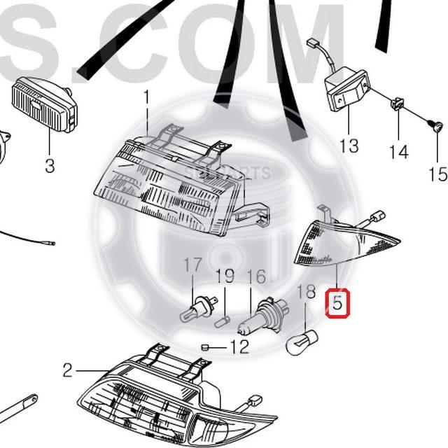Genuine Front Position Lamp Pair for Ssangyong MUSSO #8330105200X+