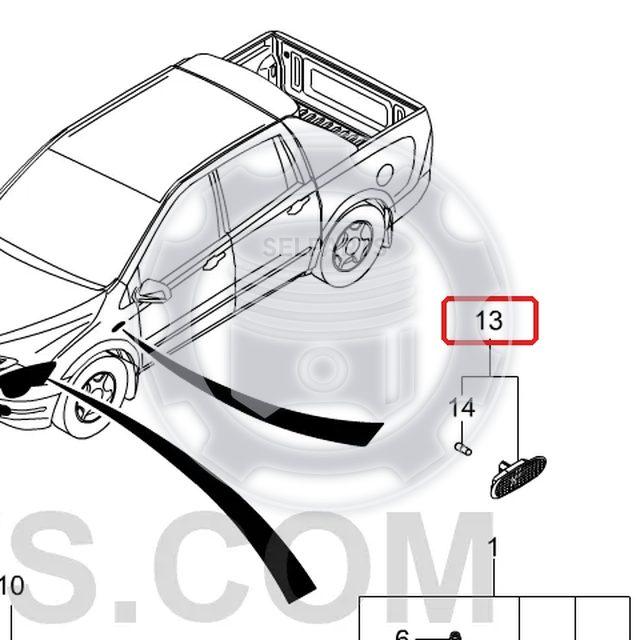 Side Repeater Lamp Pair 8340031100 Ssangyong ACTYON, ACTYON SPORTS