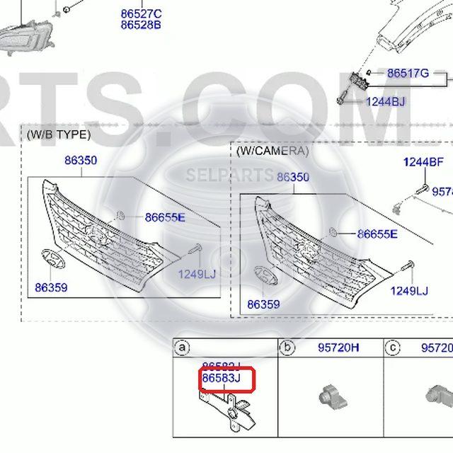 Genuine HOLDER-PARKING ASSIST SYSTEM NO.3 for Hyundai Tucson #86583D3600