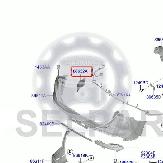 Genuine PAD-REAR BUMPER for Hyundai Santa Fe #86629S1500