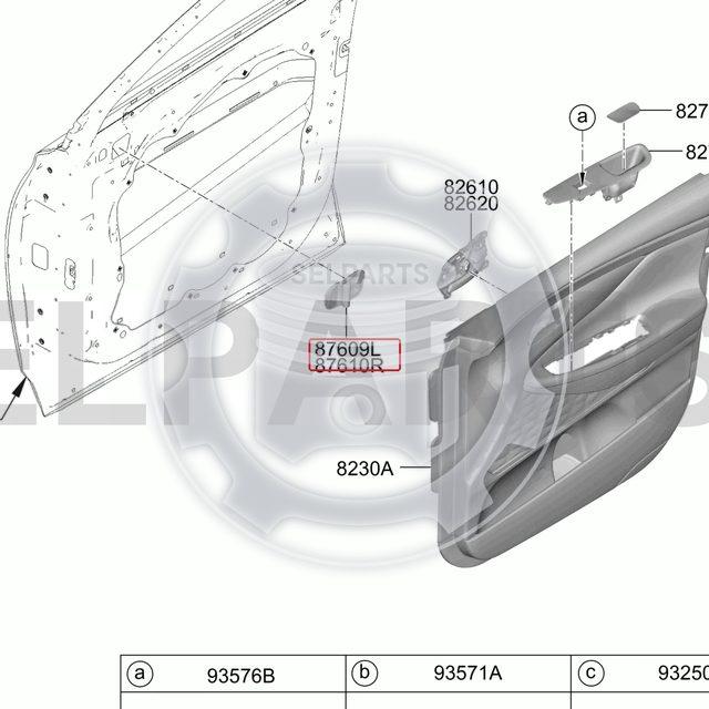 Genuine COVER-O/S MIRROR,LH for Hyundai Santa Fe #87607S1000