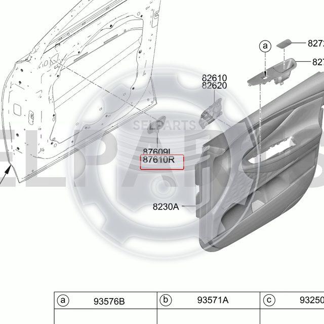Genuine COVER-O/S MIRROR,RH for Hyundai Santa Fe #87608S1000