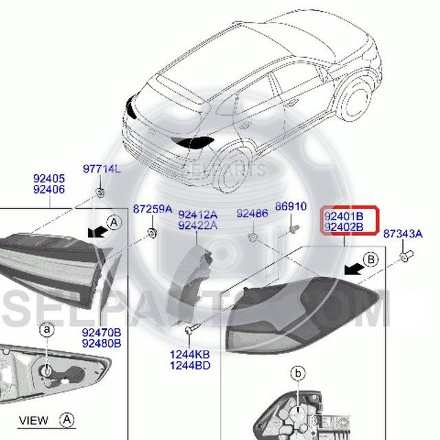 OEM REAR COMB OUTSIDE LAMP-LH for Hyundai TUCSON TL +LED Type