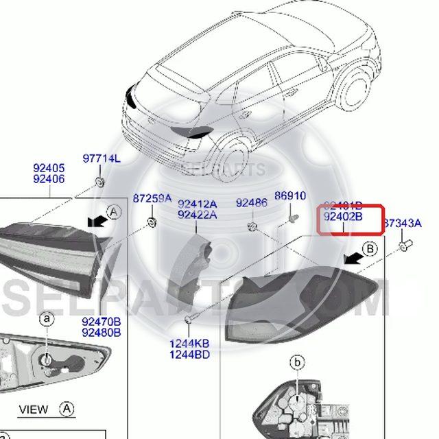 OEM REAR COMB OUTSIDE LAMP-RH for Hyundai TUCSON TL +LED Type