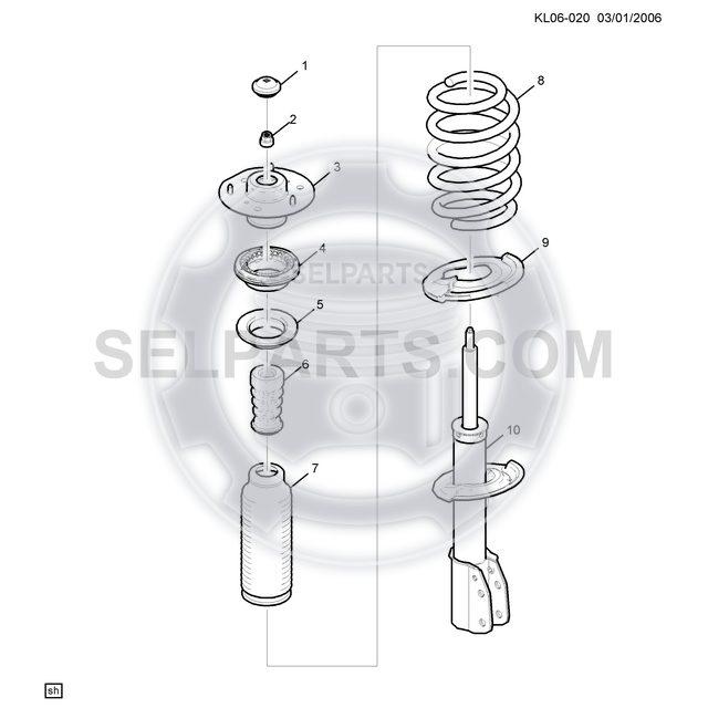 Genuine Front Shock Absorber Pair Chevrolet WINSTORM +2.0 Diesel