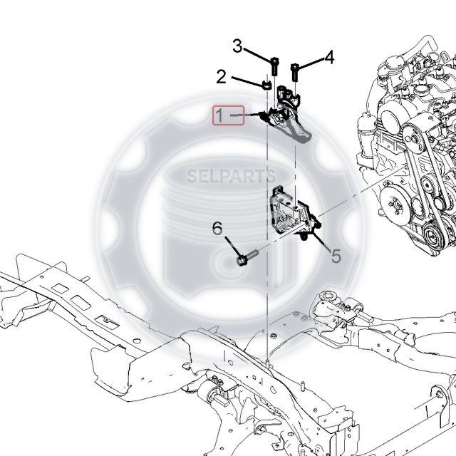 Genuine Engine Mount 4 p for Chevrolet WINSTORM A/T&2.0D #96626768+