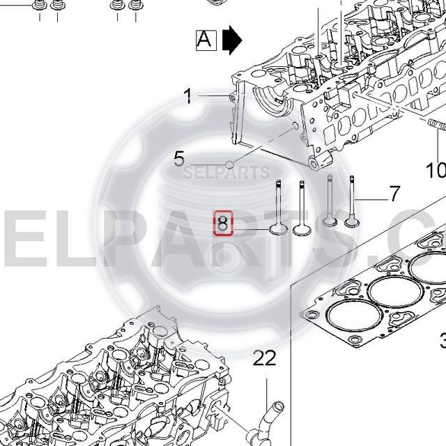 Genuine Intake Valve 8 p for Chevrolet WINSTORM +2.0 Diesel 96951454