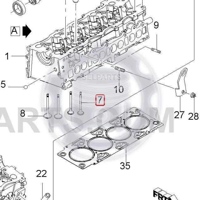 Genuine Exhaust Valve 8 p for Chevrolet WINSTORM +2.0 Diesel 96951455