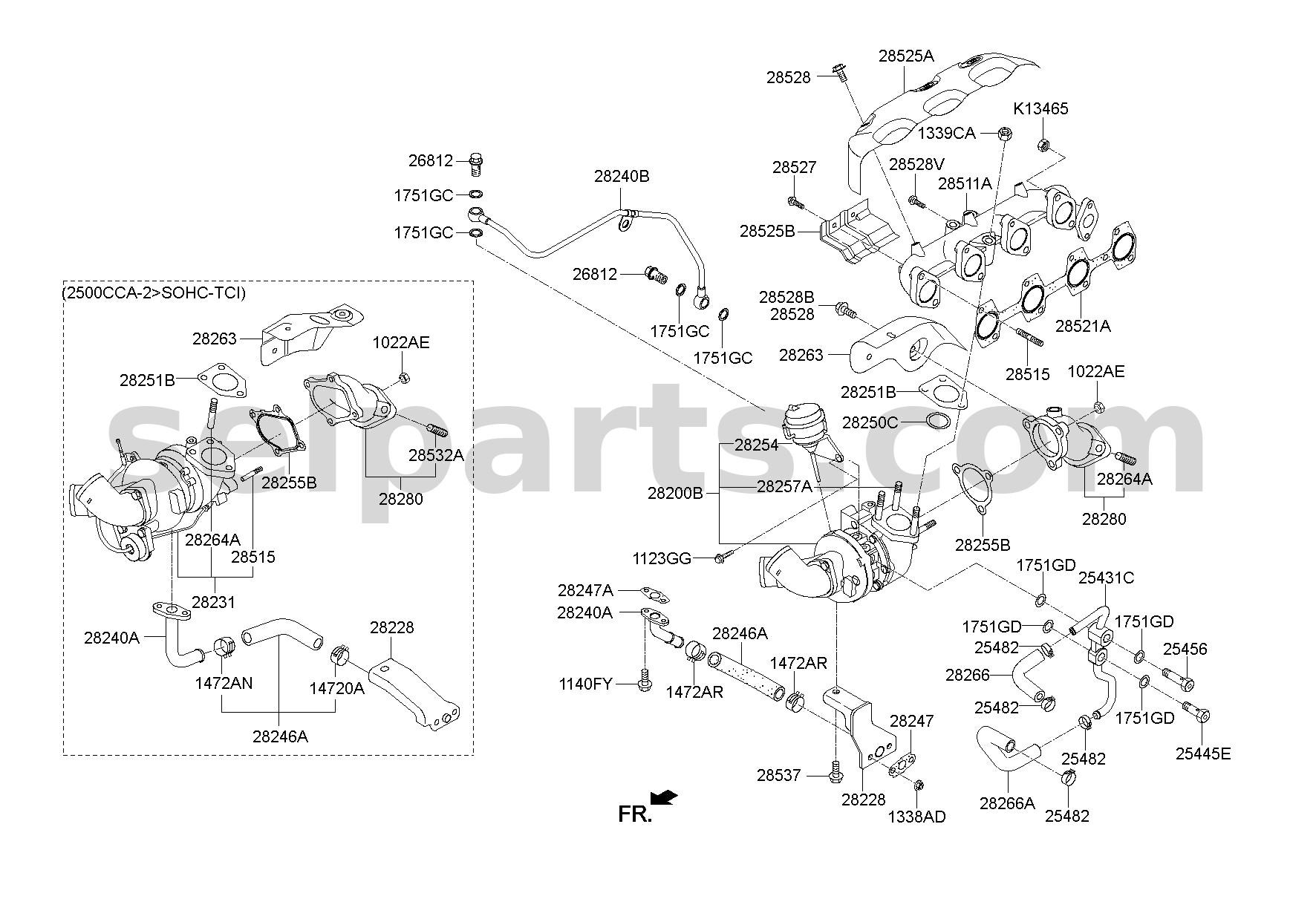 Genuine STAY-EXHAUST FITTING for Hyundai Grand Starex #282284A422