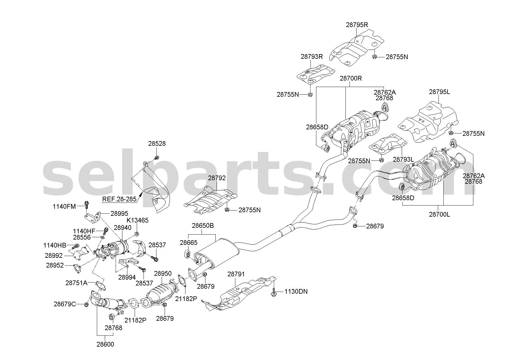 Genuine GASKET for Hyundai Sonata #287513J000
