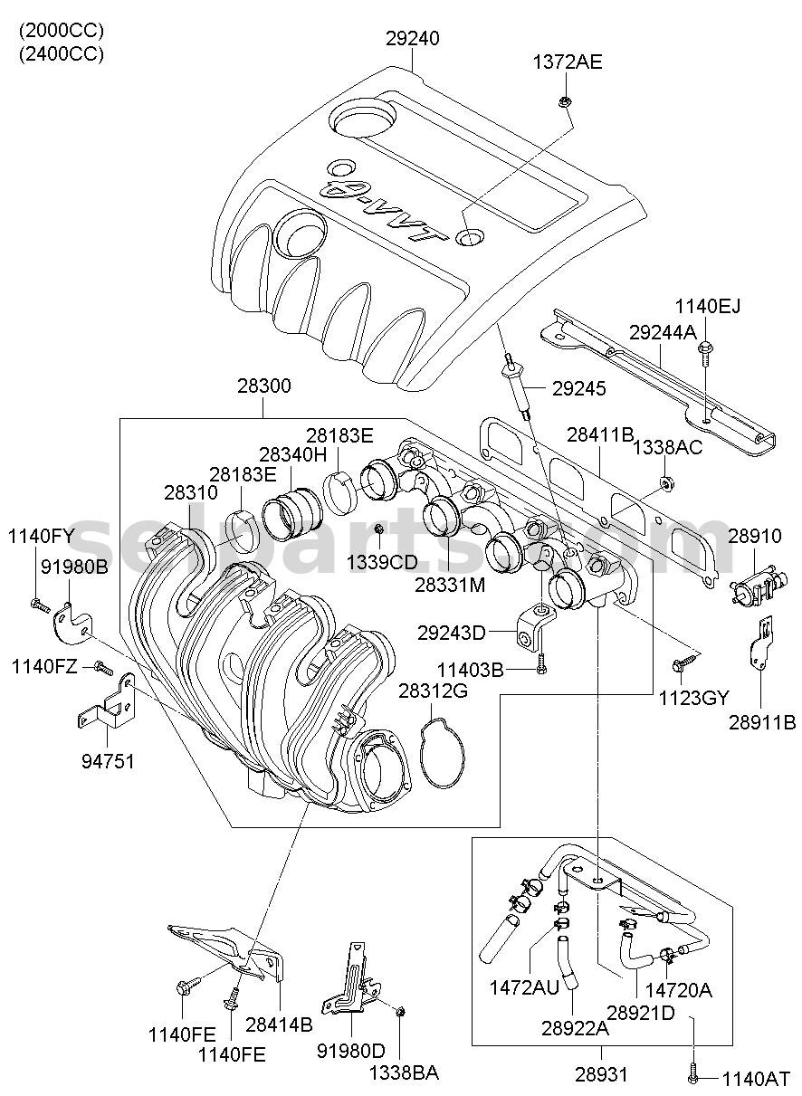 Genuine HOSE-PURGE VALVE for Hyundai Sonata #289212GTA1