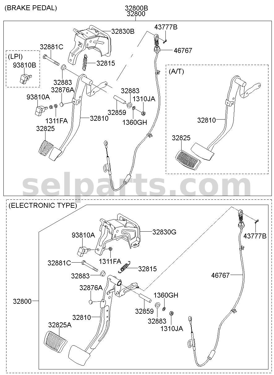 Genuine MEMBER-PEDAL SUPPORT for Hyundai Grand Starex #328304H100